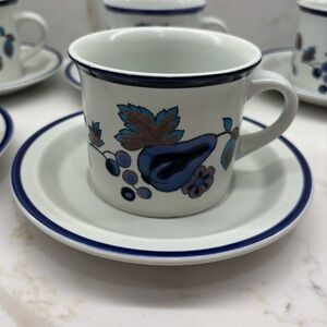 Vintage Set of 6 Royal Doulton Festival Cup and Saucers 1970s MCM